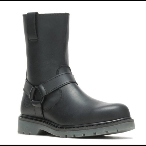 Harley Davidson Widman 8.75" Boots Mens 9.5 Black Leather Zip Harness Motorcycle - Picture 4 of 5